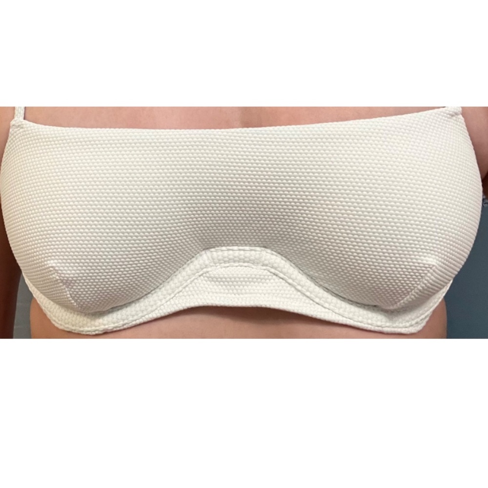 wired support white bathing suit top (xs)